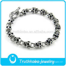 TKB-JB0099 Best-selling punk silver skull chain 316L stainless steel bracelets & bangles for young people